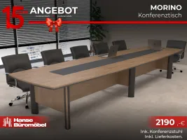 Morina großer Konferenztisch inkl. Konferenzstuhl, anthrazit