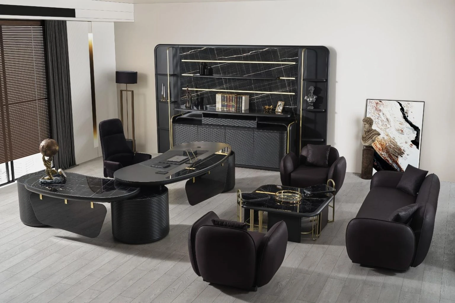 WOGUE VIP Büromöbel-Set mit Wandelement – Ansicht 9