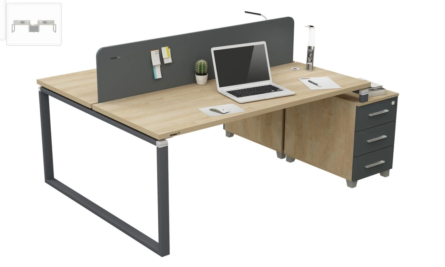 LARA WS M Workstation für 2 Personen oder 4 Personen - 1
