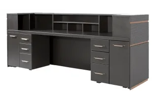Excelance Empfangstresen, 220 cm, schwarz, inkl. Montage