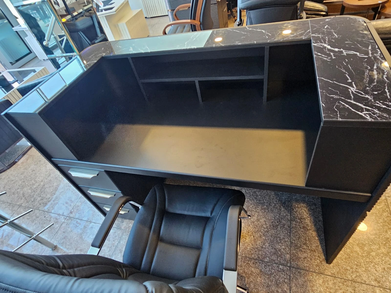Excelance-Mini Empfangstresen, 160 cm, schwarz - 2