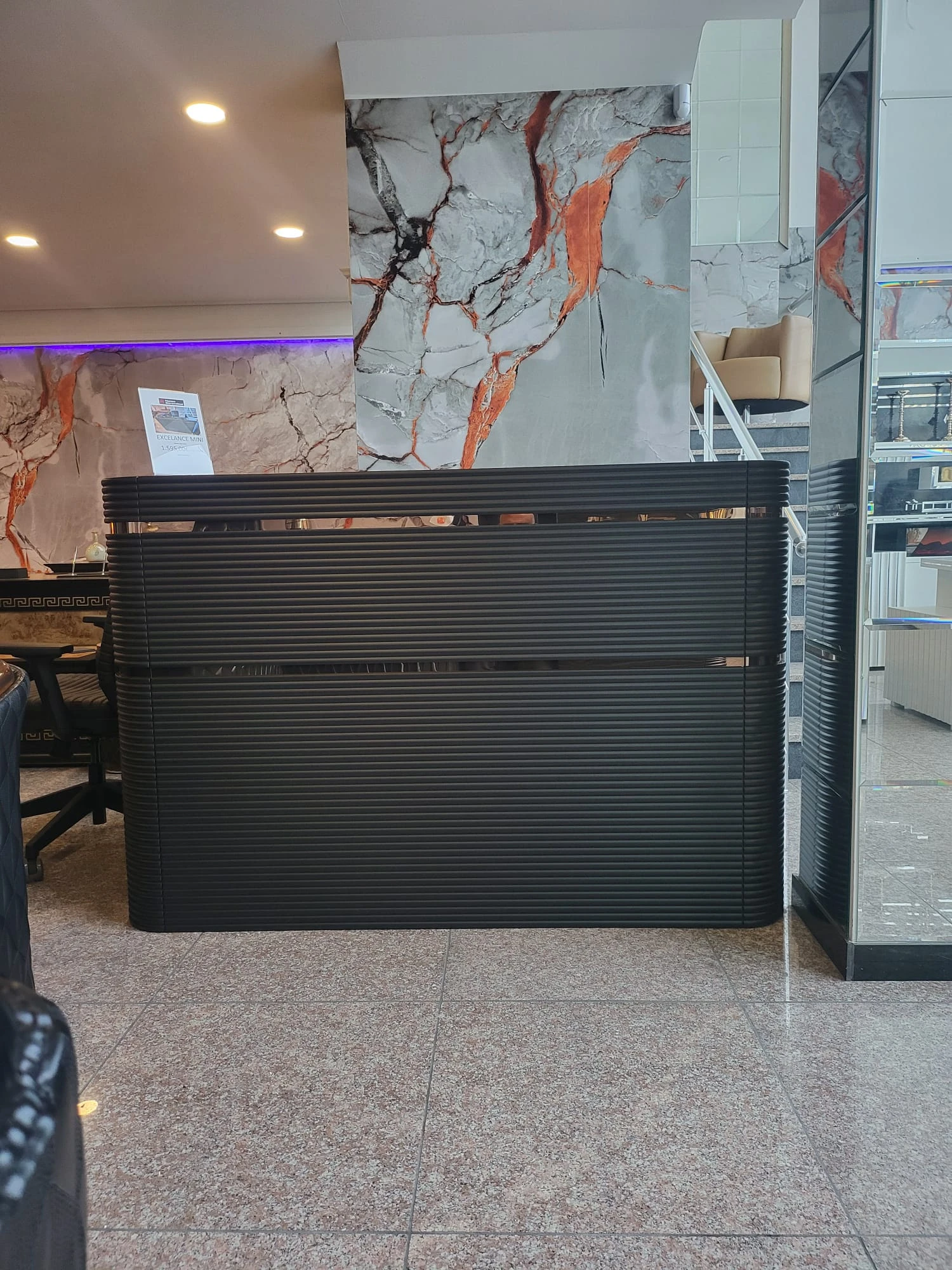 Excelance-Mini Empfangstresen, 160 cm, schwarz - 6