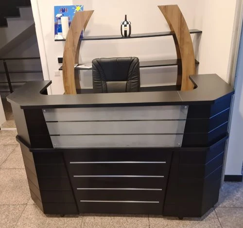 Klass Empfangstresen, schwarz , 200 cm - 2