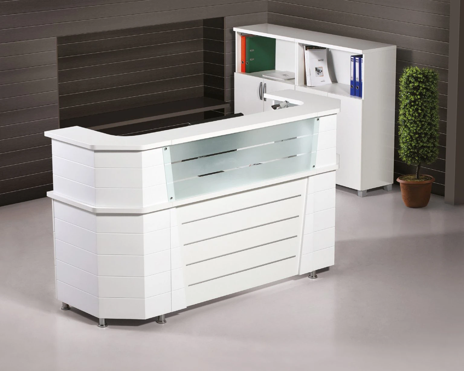 Klass Empfangstresen, weiß, 180 cm – Ansicht 3