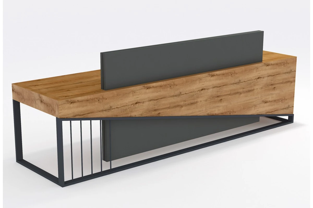 Prime Empfangstresen, Nussbaum, 200 cm – Ansicht 3