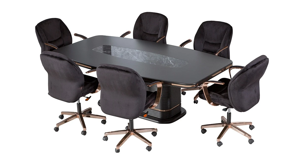 Excelance Konferenztisch, 260 cm schwarz - 4