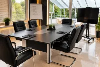 Morina Konferenztisch – 200 cm, Schwarz/Grau