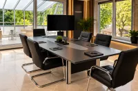 Morina Konferenztisch – 240 cm schwarz/ grau