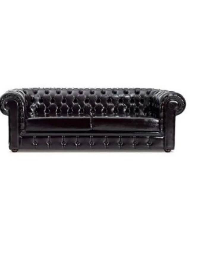 Chester Couch-Set, schwarz, Fuß Walnuss - 1
