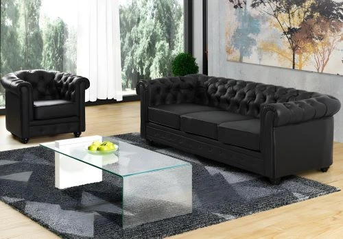 Chester Couch – Set , schwarz matt - 10