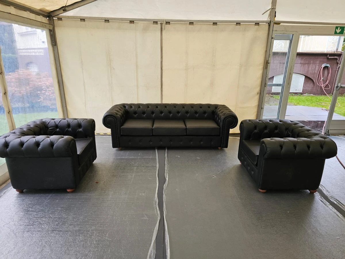 Chester Couch – Set , schwarz matt - 1