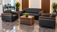 Erva Couch-Set schwarz mit braun