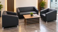 Zümrüt Couch , schwarz