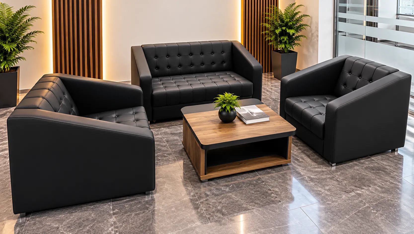 Zümrüt – Neues Modell – Couch-Set, schwarz