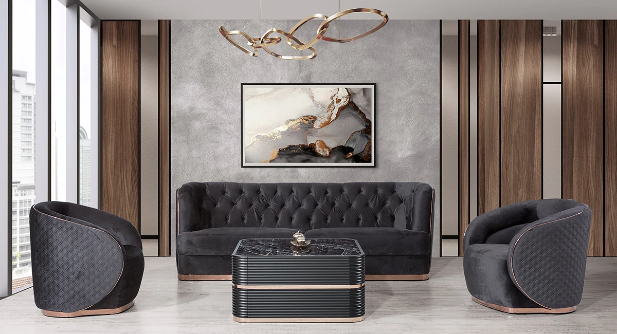 New Boss Couch-Set, schwarz - 1