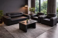 Diamond Couch-Set Anthrazit / Weiss