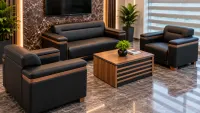New Diamond Couch-Set, schwarz-braun