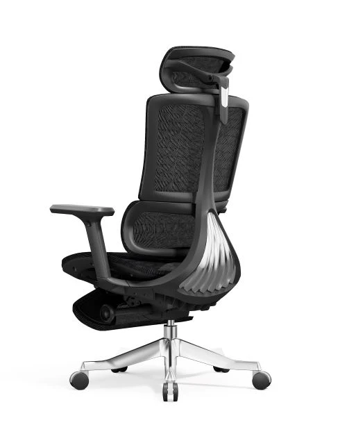K001 Ergonomischer Bürostuhl mit hoher Rückenlehne-schwarz gemustert - 1