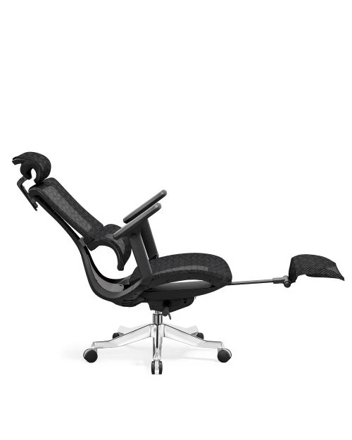 K001 Ergonomischer Bürostuhl mit hoher Rückenlehne-schwarz gemustert - 2