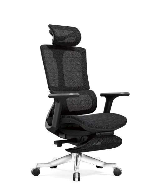 K001 Ergonomischer Bürostuhl mit hoher Rückenlehne-schwarz gemustert - 6