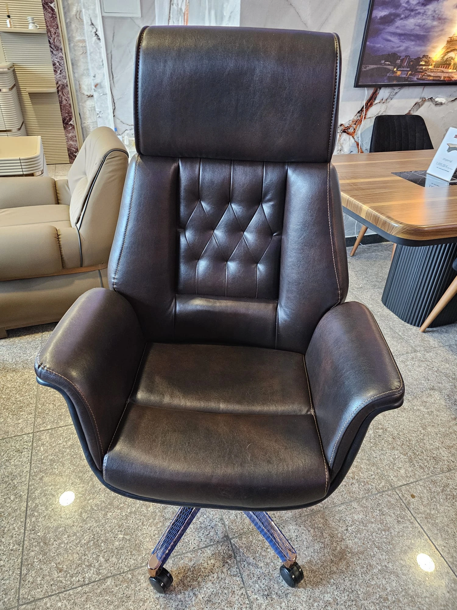 Truva Chefsessel – dunkelbraun / anthrazit - 1