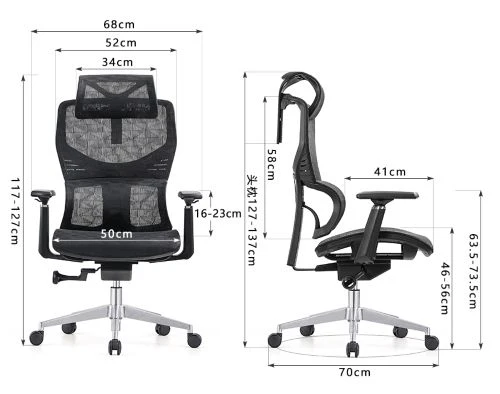 A669L Ergonomischer Bürostuhl -schwarz - 6
