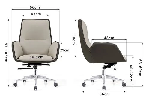 B8870 Managersessel/Konferenzstuhl mit mittlerer Rückenlehne-schwarz - 5