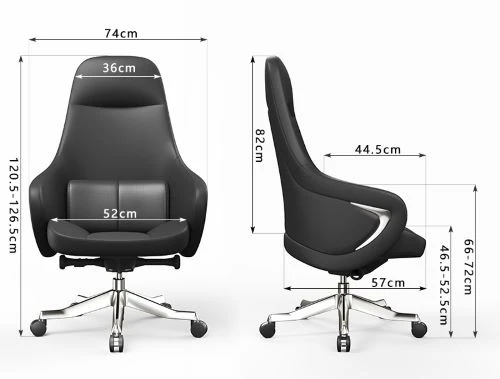 A8001 Stuhl mit hoher Rückenlehne-schwarz – Ansicht 3