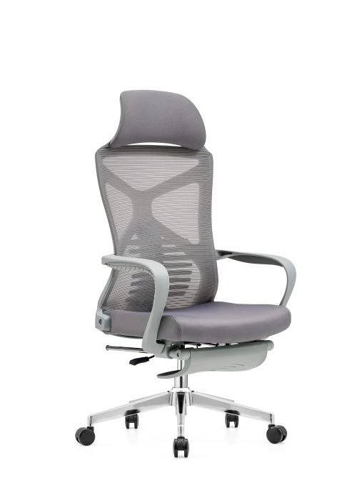 K269-2 Ergonomischer Bürostuhl mit hoher Rückenlehne-grau - 1